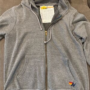 Aviator Nation BOLT HOODIE - HEATHER GREY Size M